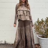 Current Air | Miley Wide Leg Metallic Pants | Sweetest Stitch Boutique