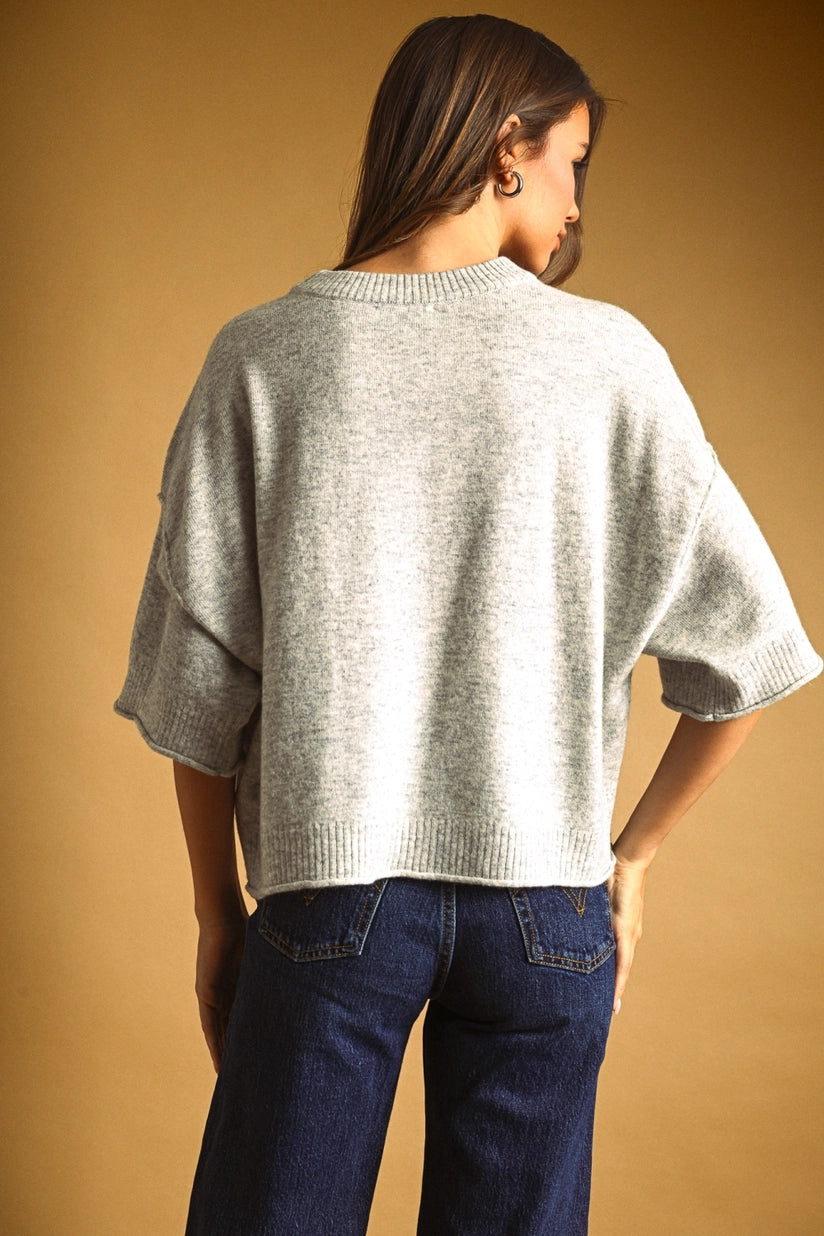 Miou Muse | Courtney Short Sleeve Sweater | Sweetest Stitch Boutique