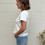 Olivaceous | Jackie Short Sleeve Perfect White Tee | Sweetest Stitch 