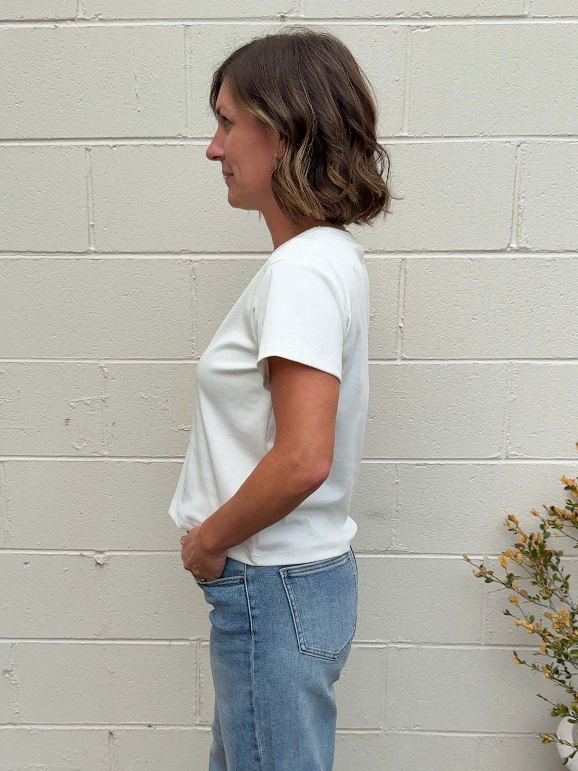 Olivaceous | Jackie Short Sleeve Perfect White Tee | Sweetest Stitch 