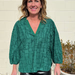 Current Air | Mira Textured V-Neck Top | Sweetest Stitch Boutique