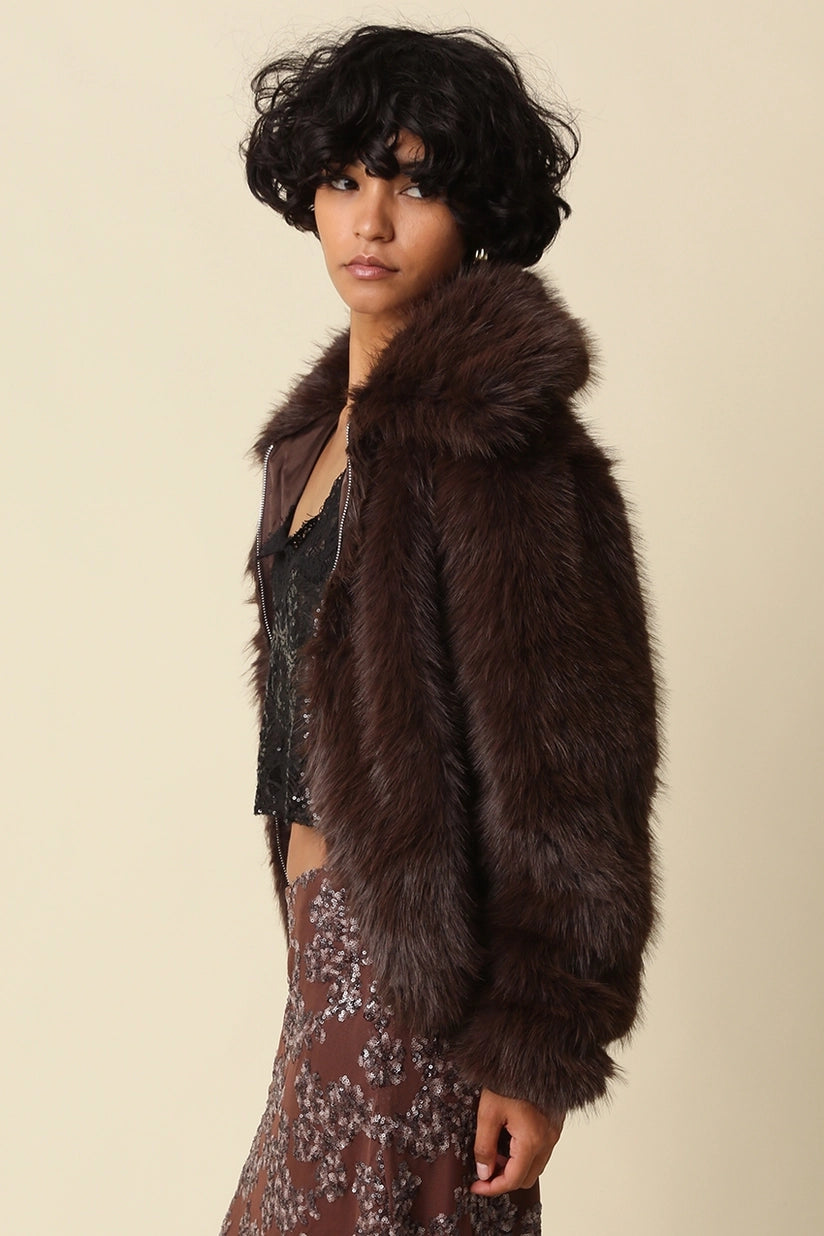 Olivaceous | Jenna Faux Fur Jacket | Sweetest Stitch Boutique RVA