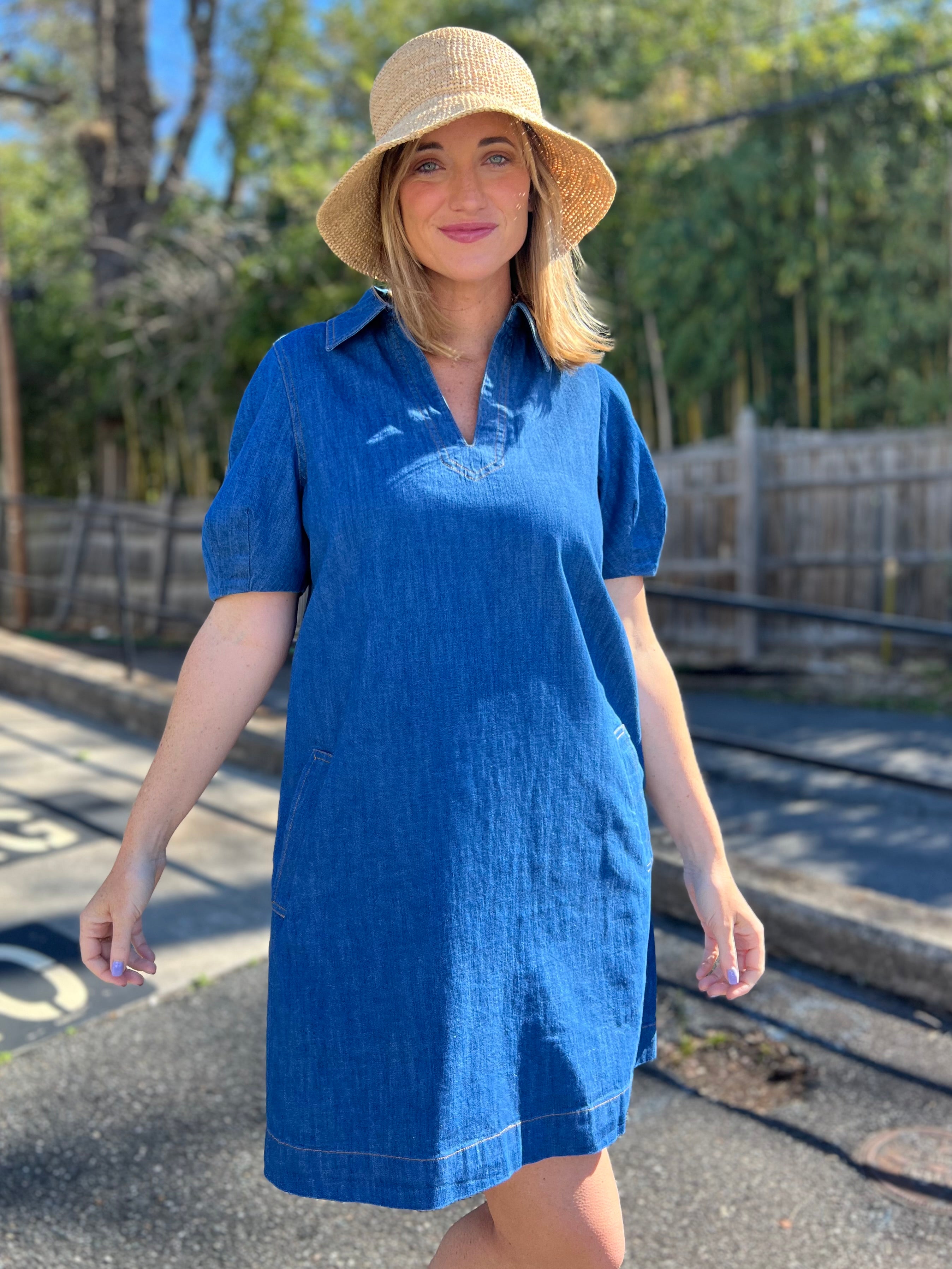 Current Air | Kennedy Denim Mini Dress | Sweetest Stitch