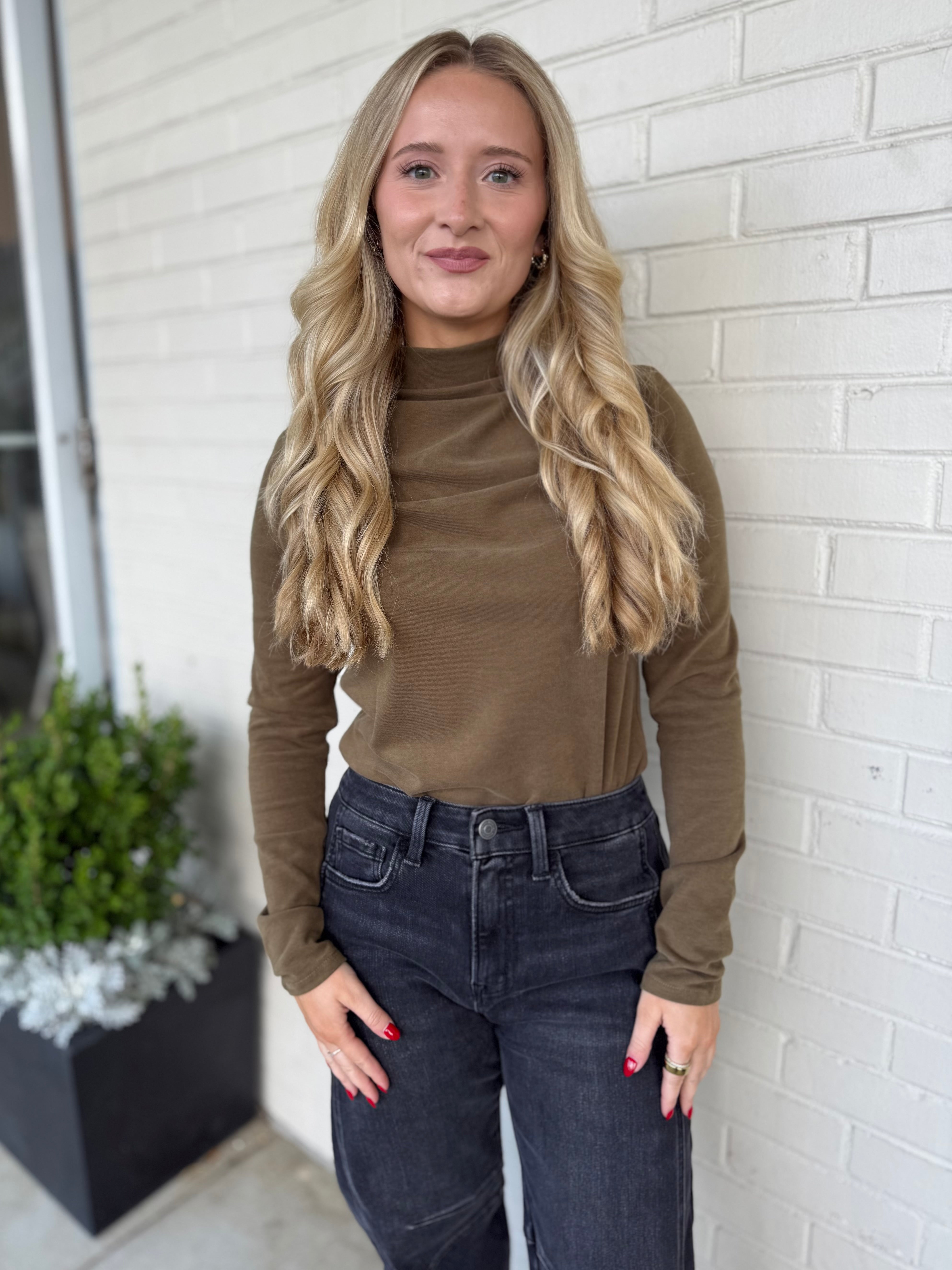 Grade & Gather | Fiona Mock Neck Long Sleeve Top | Sweetest Stitch