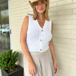 Miou Muse | Micah Knit Button Front Vest | Sweetest Stitch