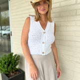 Miou Muse | Micah Knit Button Front Vest | Sweetest Stitch