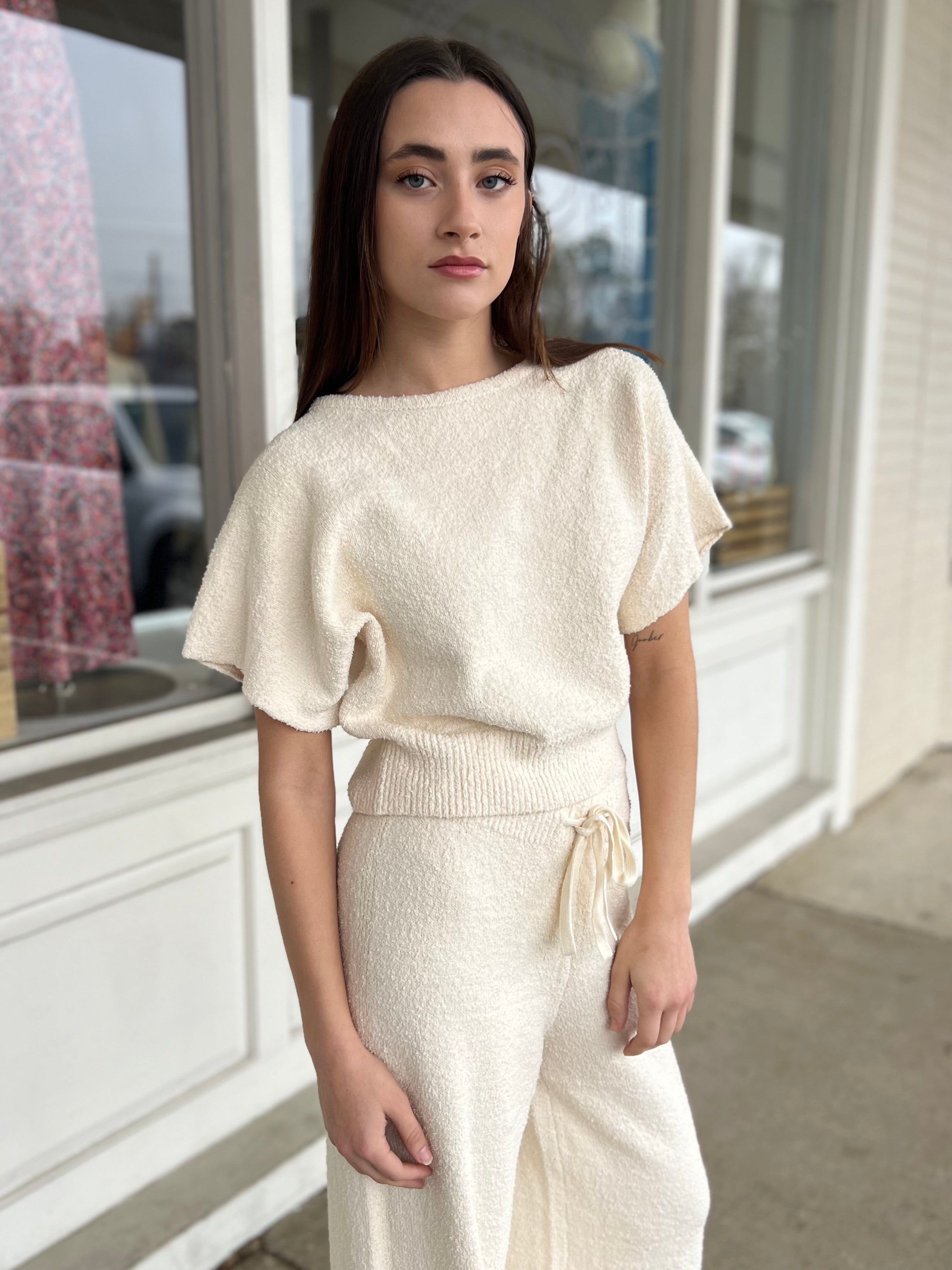 Miou Muse | Morgan Short Sleeve Knit Top | Sweetest Stitch