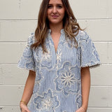 THML | Annalise Striped V-Neck Blouse | Sweetest Stitch Boutique