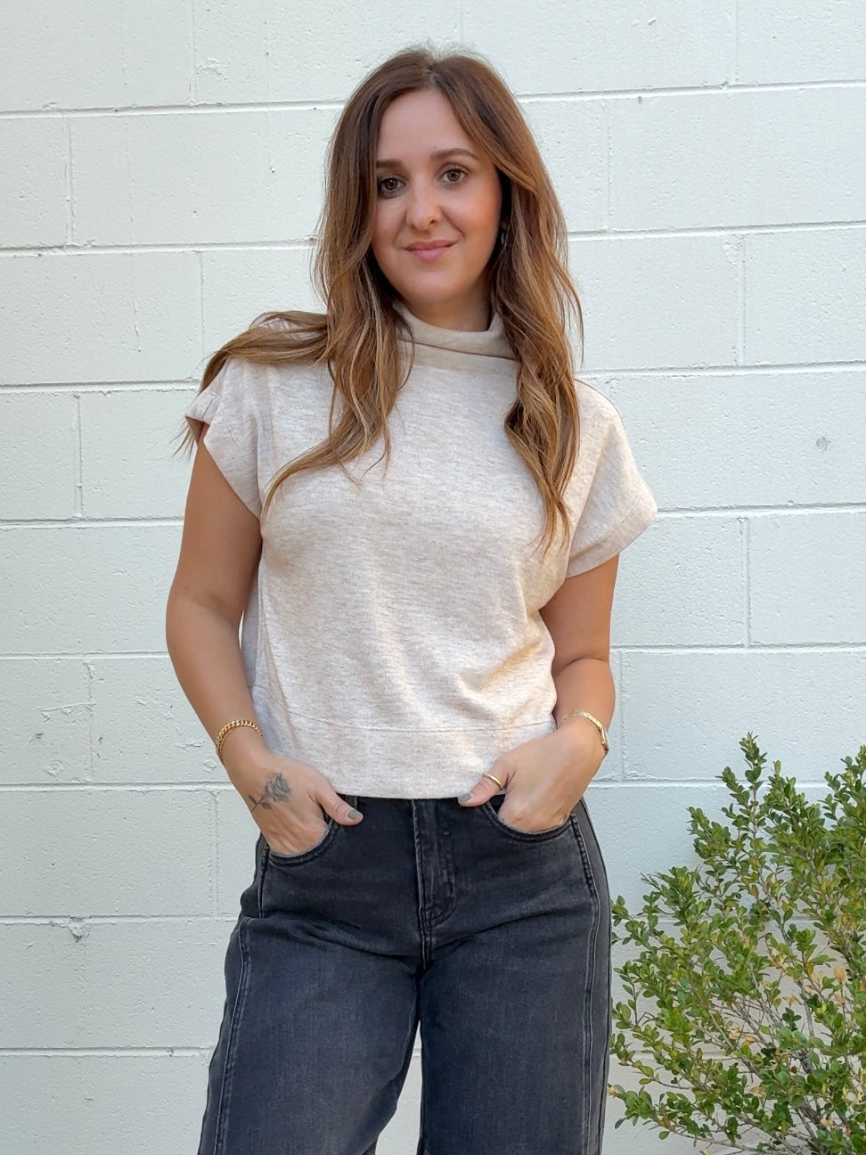 Entro | Lindy Mock Neck Top | Sweetest Stitch Boutique Richmond