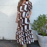 Entro | Elaina Puff Sleeve Midi Dress | Sweetest Stitch Boutique