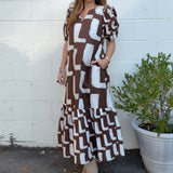 Entro | Elaina Puff Sleeve Midi Dress | Sweetest Stitch Boutique