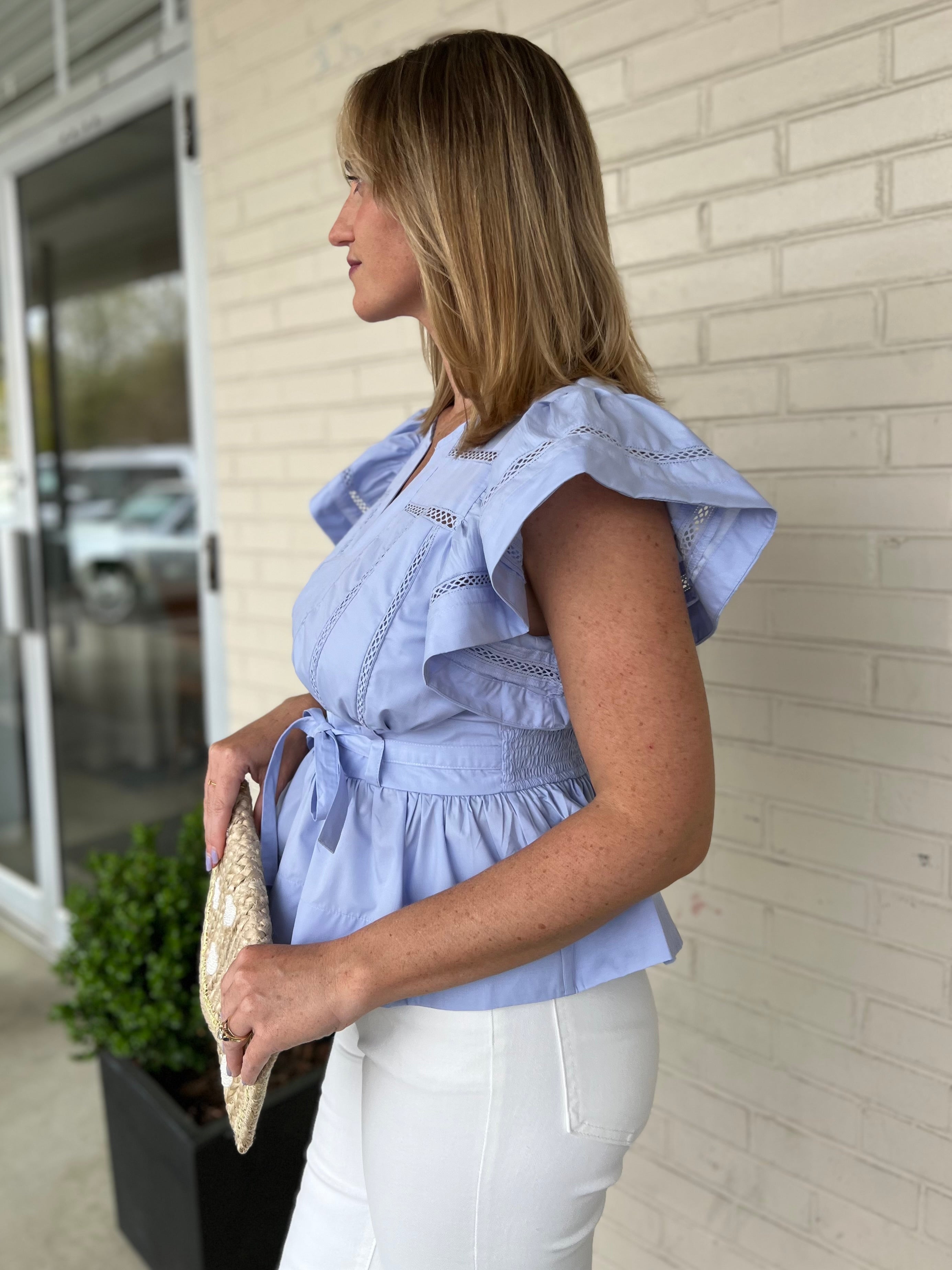 Entro | Flutter Sleeve Peplum Top | Sweetest Stitch Boutique