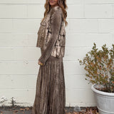 Current Air | Miley Wide Leg Metallic Pants | Sweetest Stitch Boutique