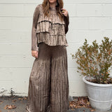 Miley Wide Leg Metallic Pants