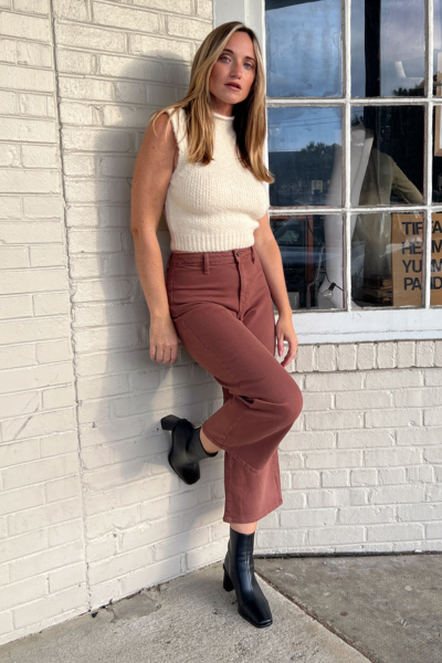 EFFORTLESSLY SWEET STRIPED WOVEN TOP