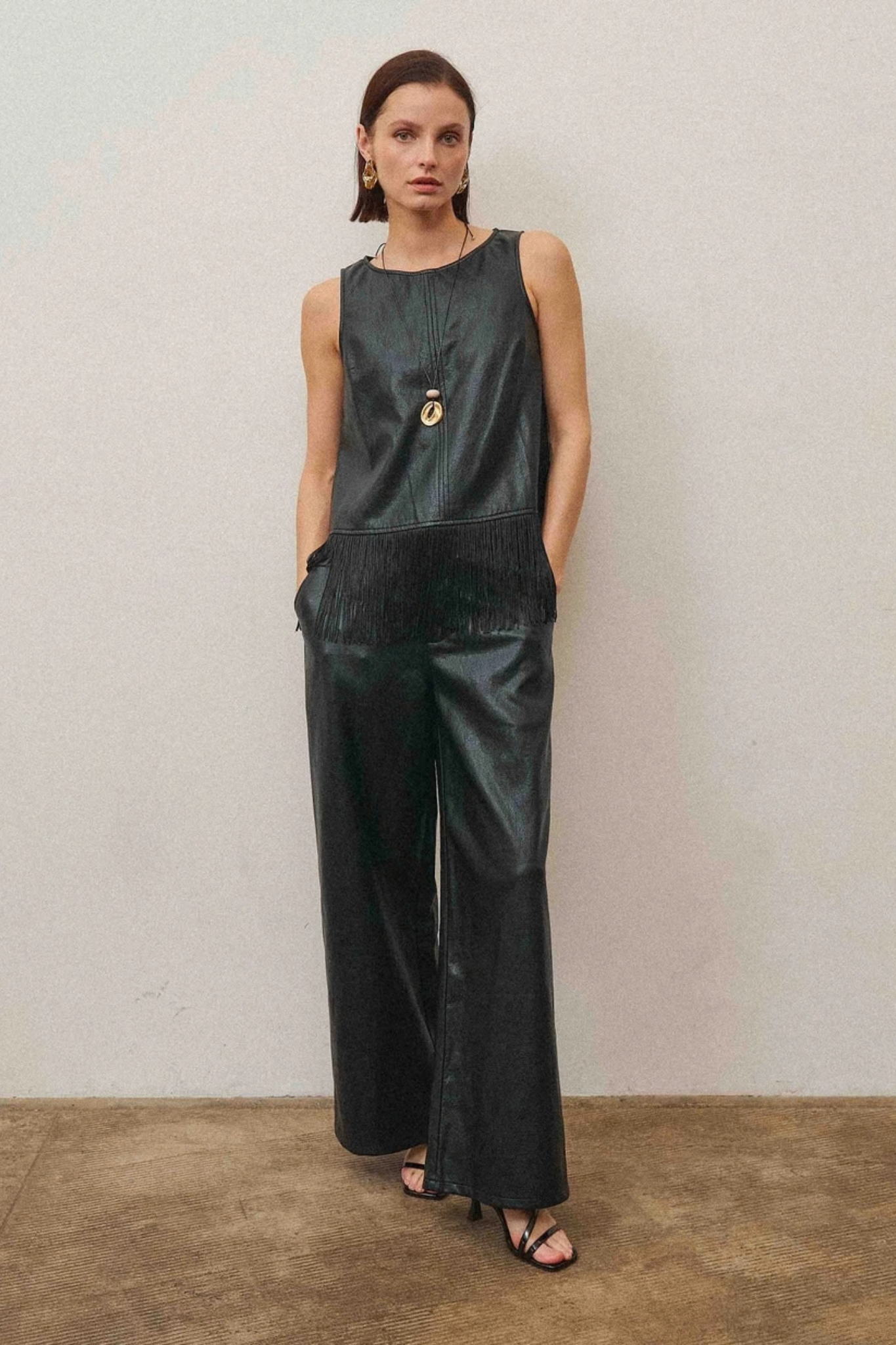 Able | Delilah Faux Leather Wide Leg Pants | Sweetest Stitch Boutique