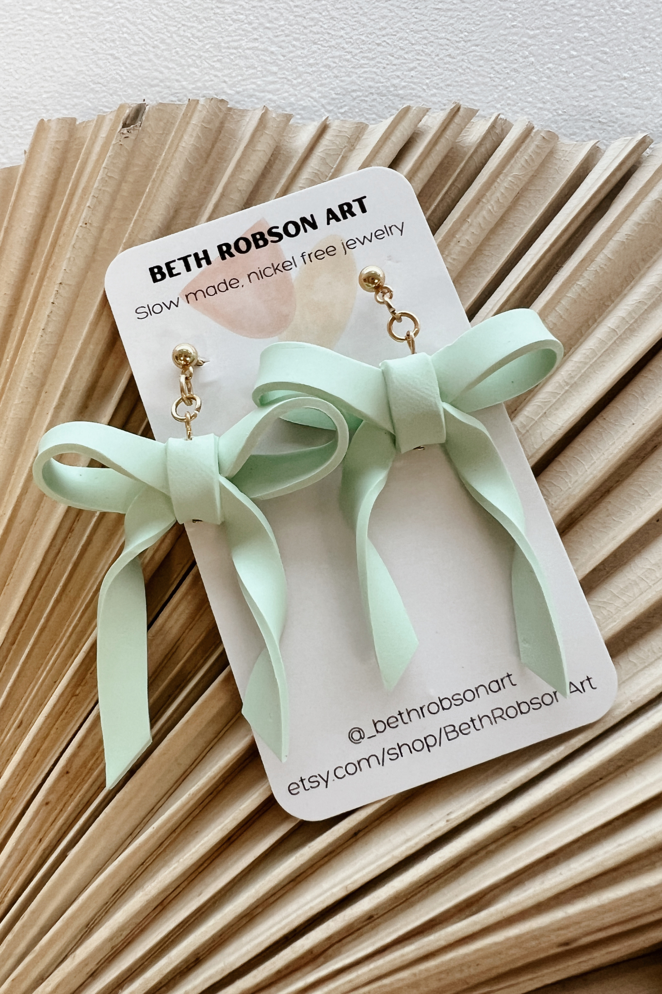 Beth Robson Art | Clay Bow Earrings | Sweetest Stitch Richmond 