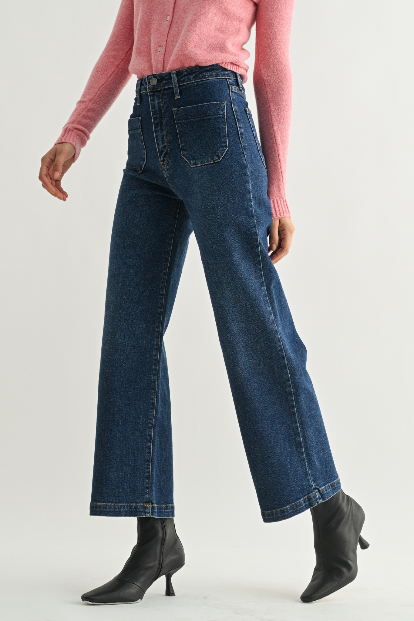 Just Black Denim | Emmy Wide Leg Jeans - Dark | Sweetest Stitch