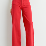 Just Black | Belle Patch Pocket Jeans - Dark Red | Sweetest Stitch 