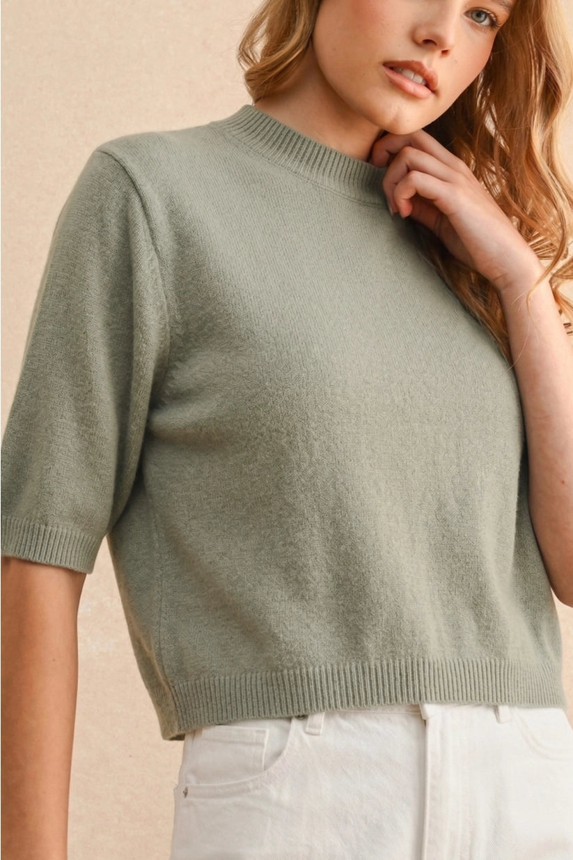Miou Muse | Monica Short Sleeve Sweater | Sweetest Stitch Boutique