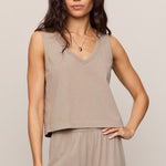 Z Supply | Sloane V-Neck Top - Stone Gray | Sweetest Stitch Boutique