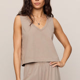 Z Supply | Sloane V-Neck Top - Stone Gray | Sweetest Stitch Boutique