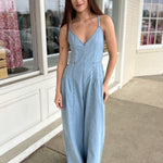 Miou Muse | Luna Chambray Light Denim Jumpsuit | Sweetest Stitch