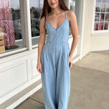 Miou Muse | Luna Chambray Light Denim Jumpsuit | Sweetest Stitch