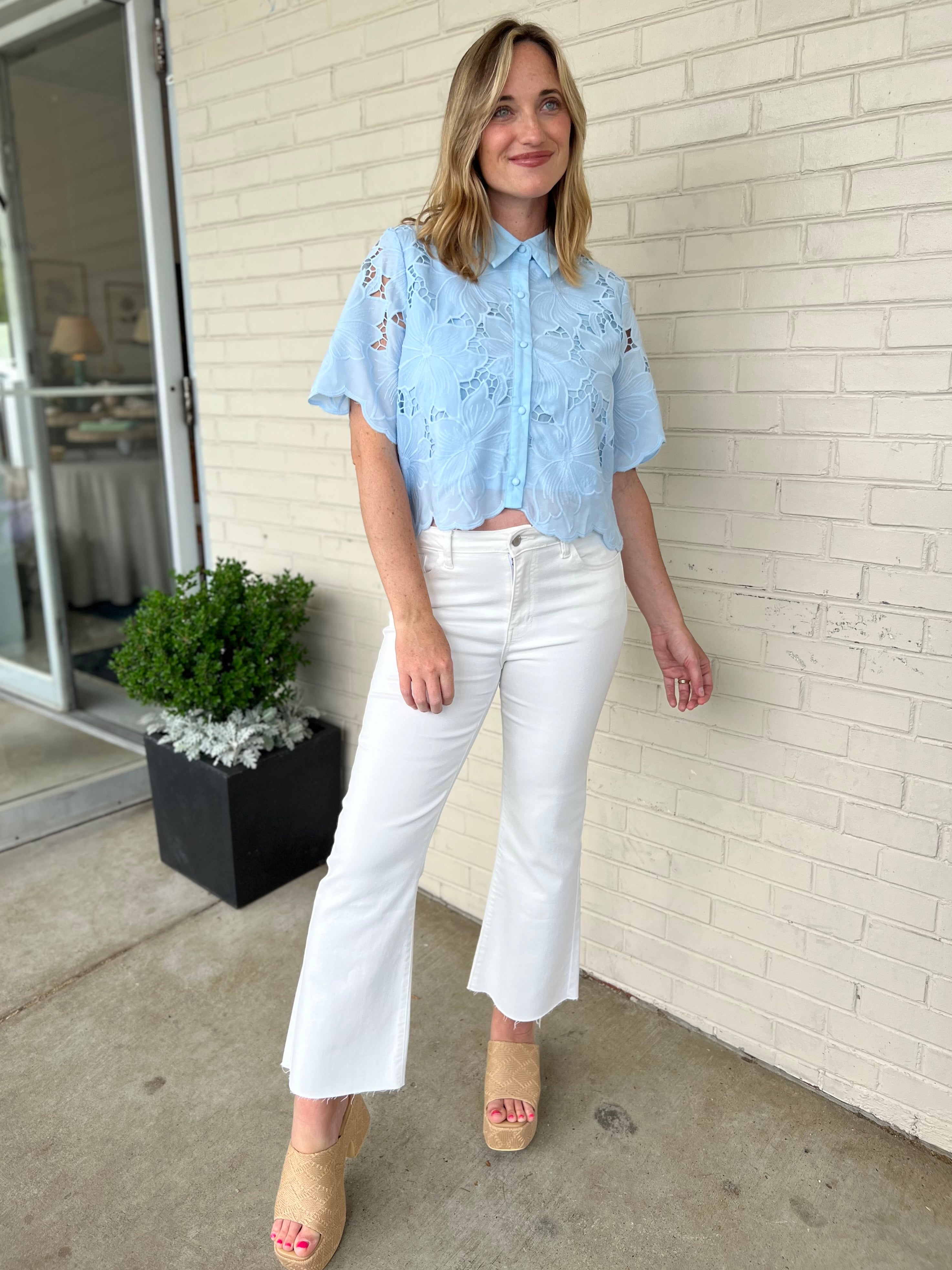 Ellison | Rosa Lace Button Front Blouse | Sweetest Stitch Boutique
