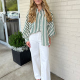Entro | Esmerelda Striped Button Up Top | Sweetest Stitch Boutique
