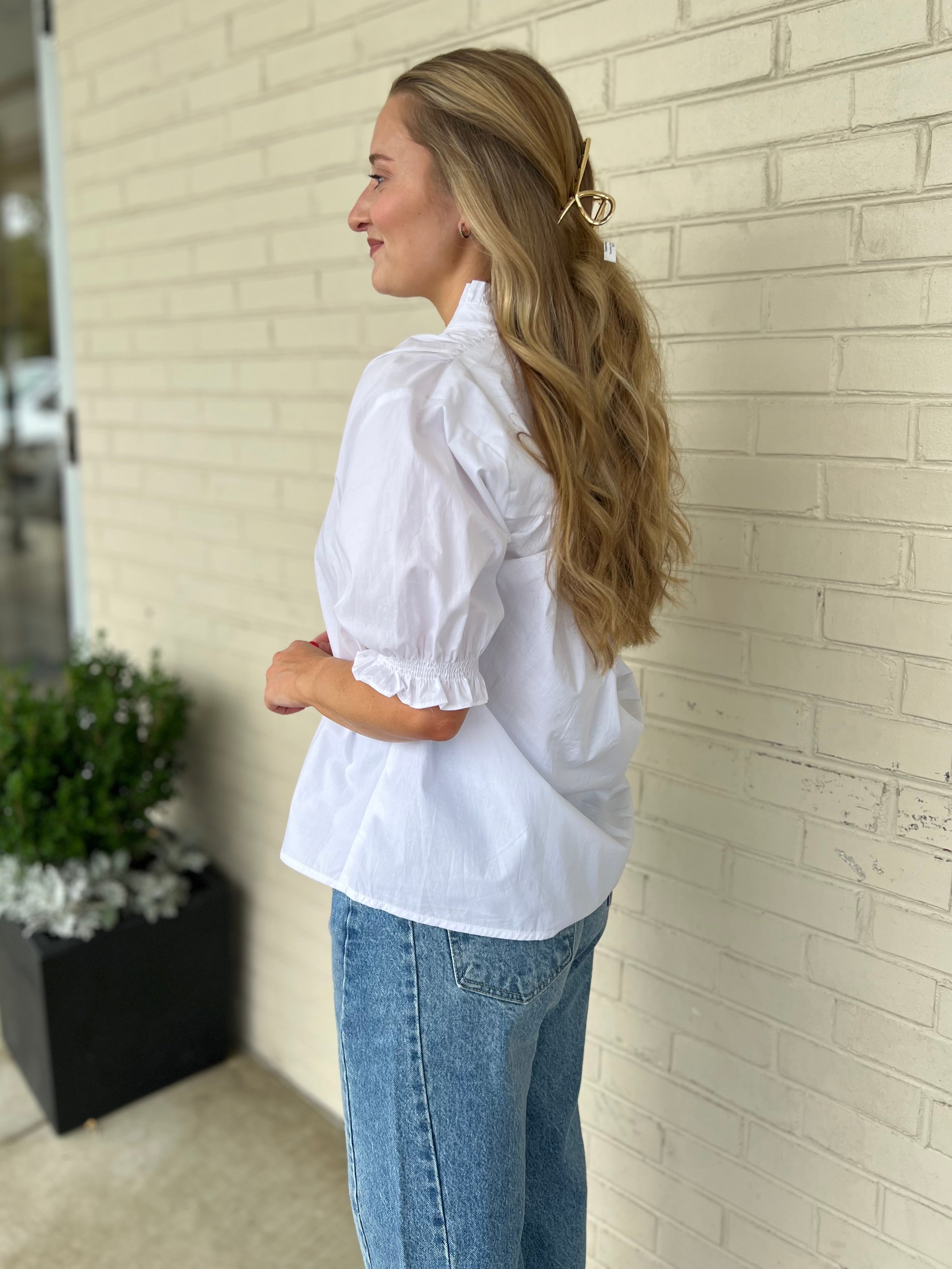 Pinch | Diane Ruffle Collar Top | Sweetest Stitch