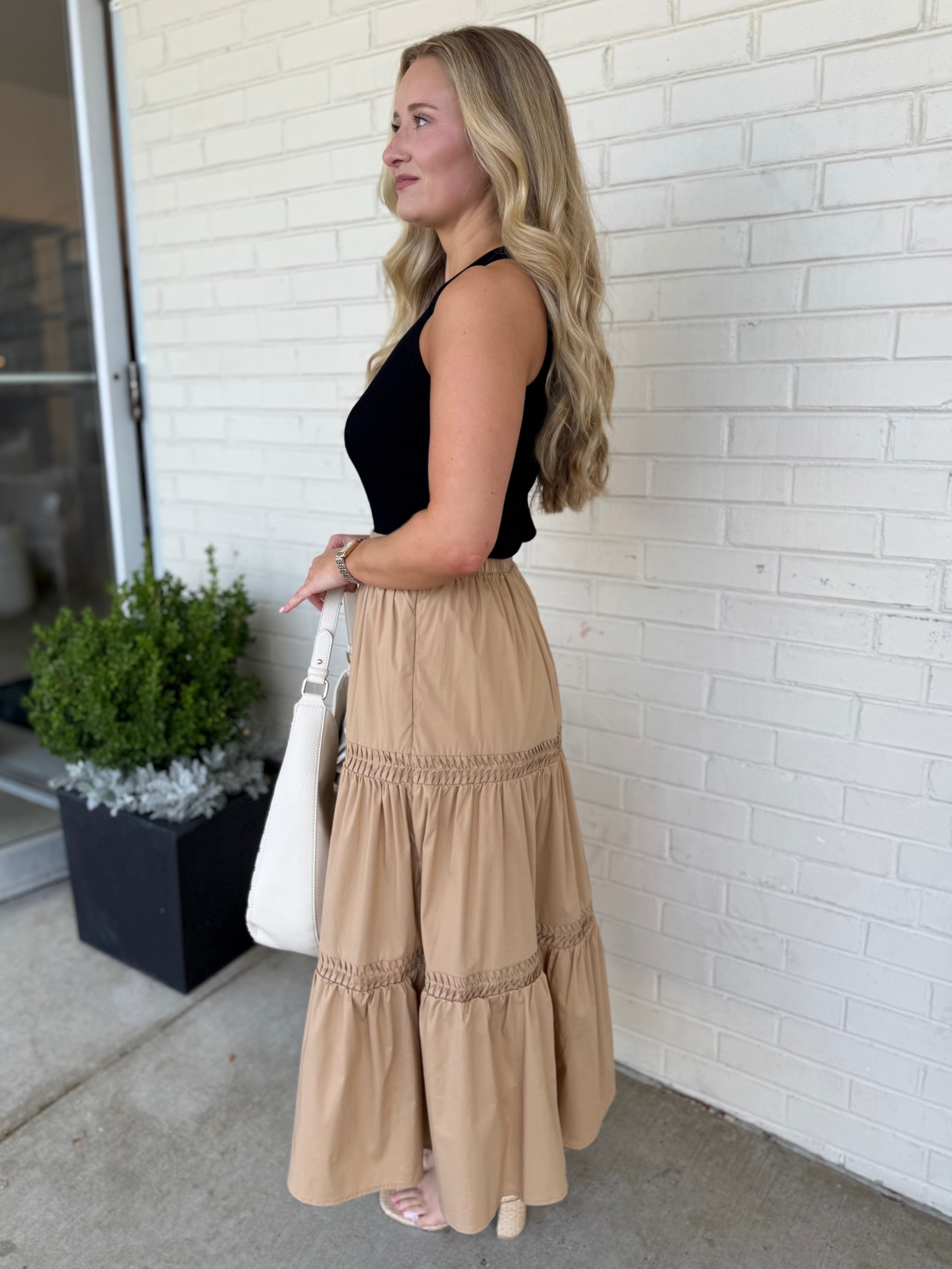 Strut & Bolt | Faith Tiered Midi Skirt | Sweetest Stitch Boutique