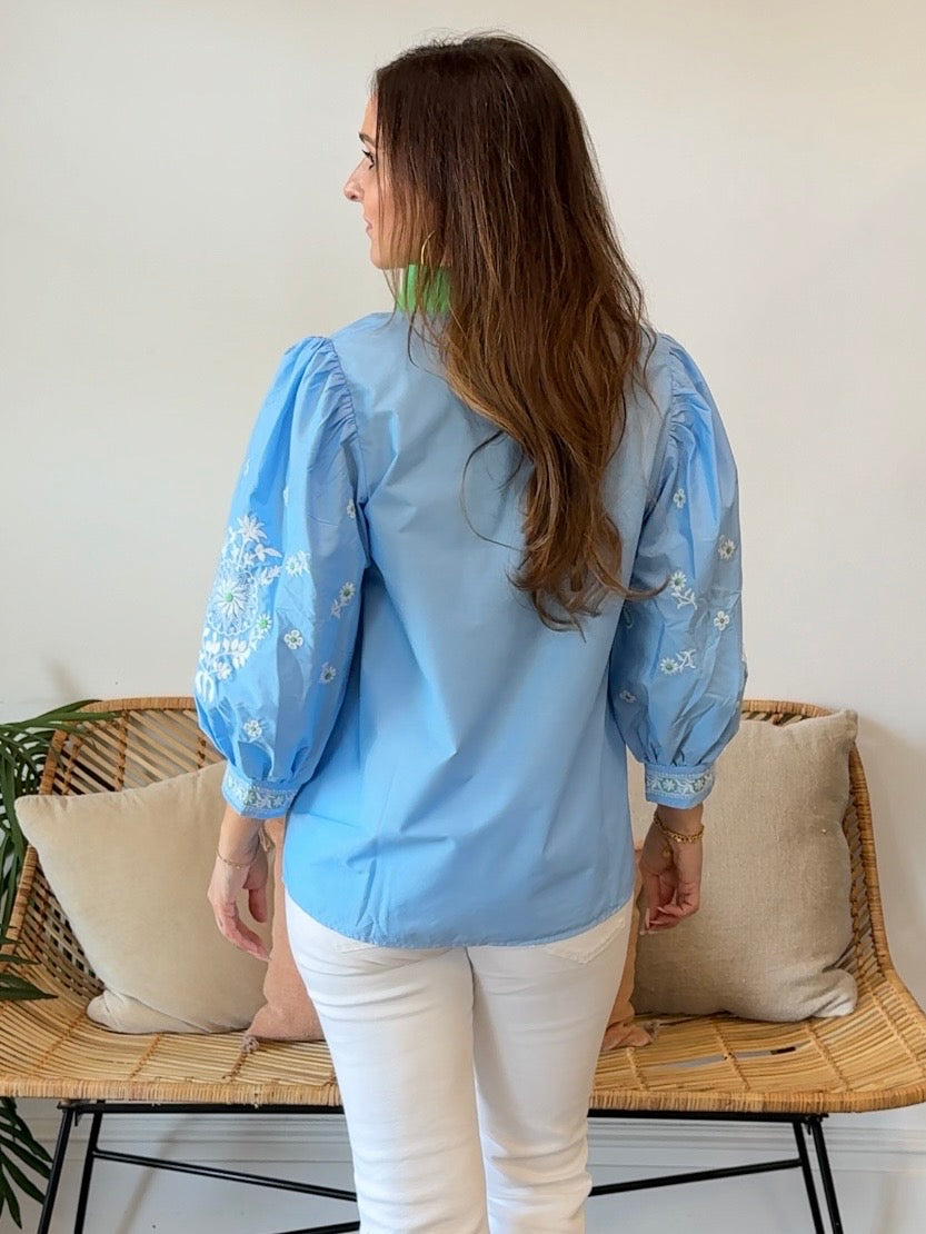 Entro | Emory Embroidered Top | Sweetest Stitch Boutique Richmond