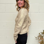 Lalavon | Hallie Gold Coated Cardigan | Sweetest Stitch Boutique