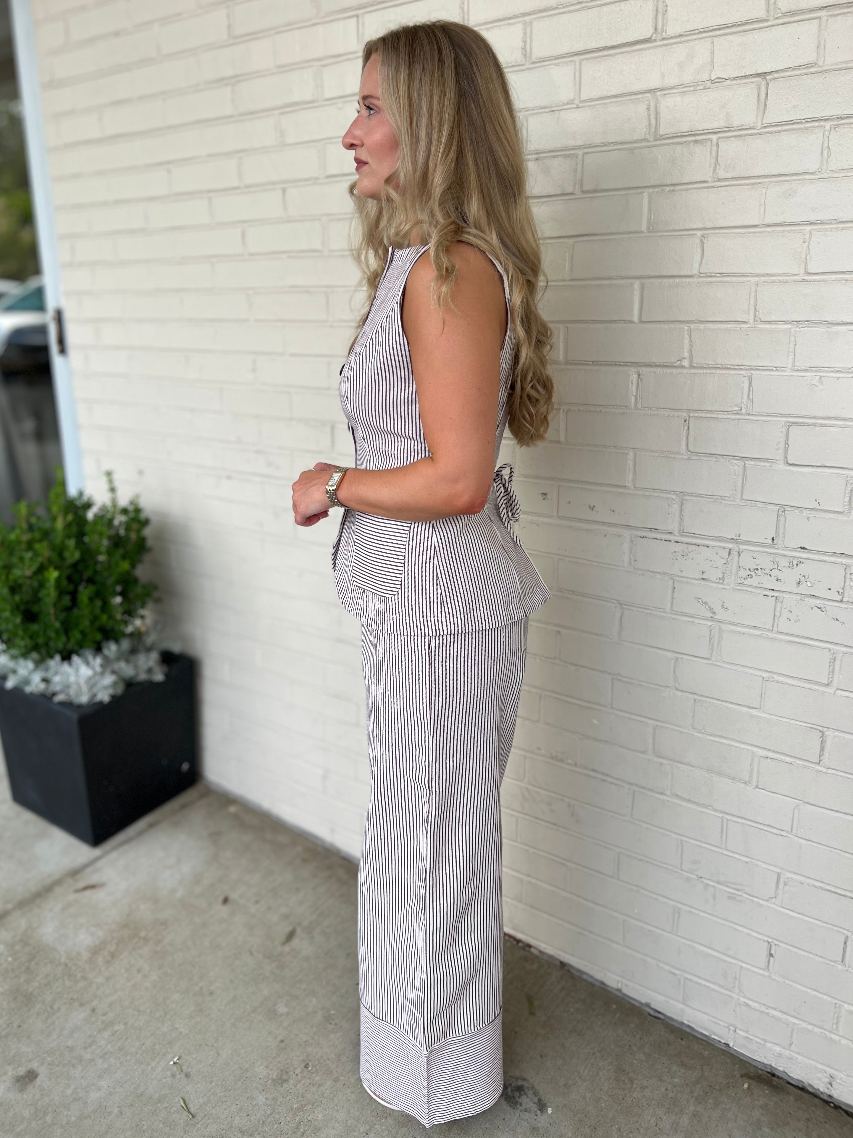 Fore | Valerie Wide Leg Striped Pants | Sweetest Stitch Boutique