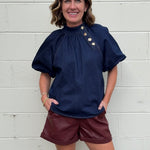 THML | Maeve Denim Puff Sleeve Top | Sweetest Stitch Boutique RVA