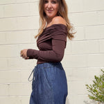 ASTR The Label | Datia Ruched Off Shoulder Top | Sweetest Stitch