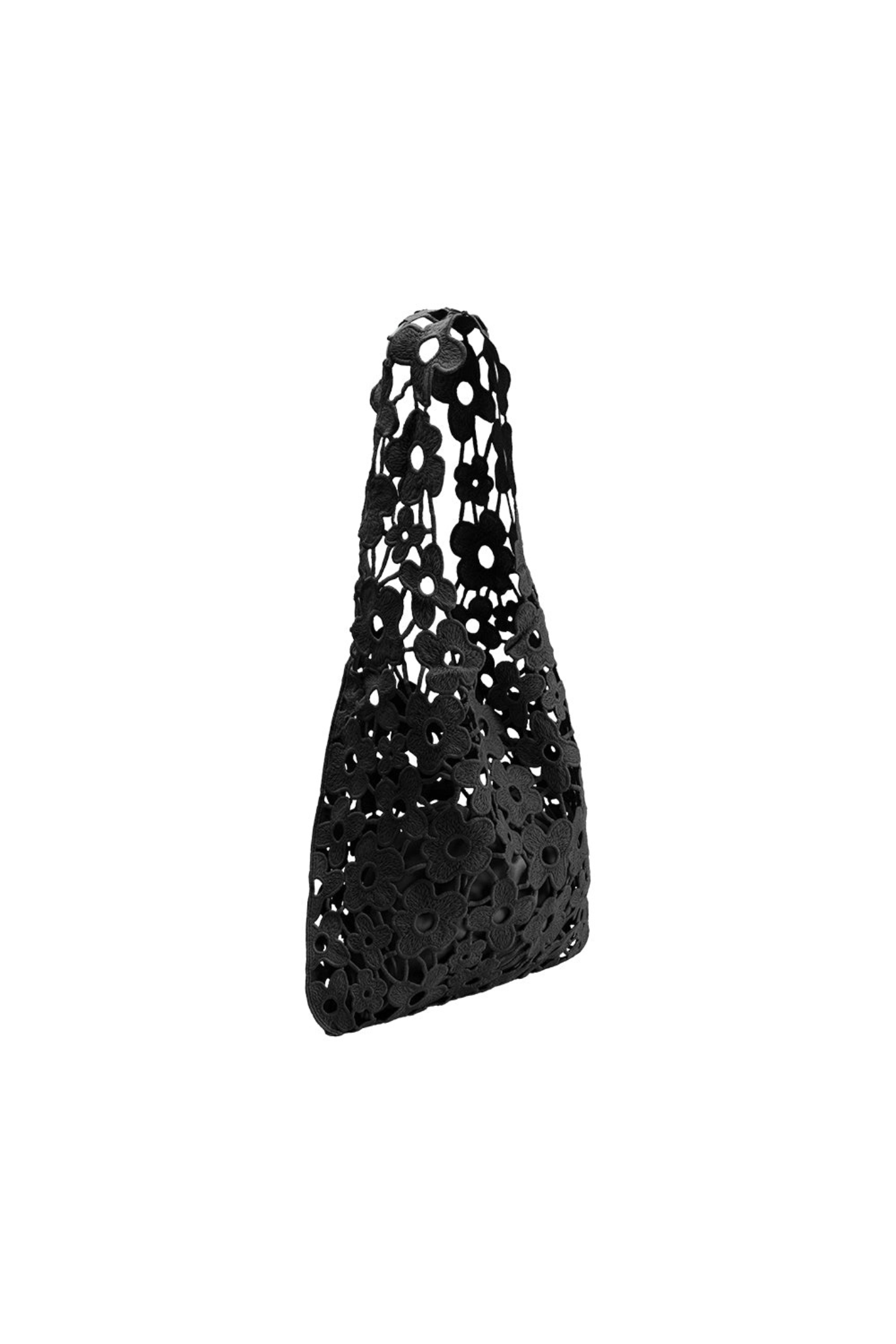 Melie Bianco | Black Aster Floral Shoulder Bag | Sweetest Stitch