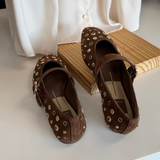 Dolce Vita | Mella Stud Flats - Cocoa Suede | Sweetest Stitch Boutique