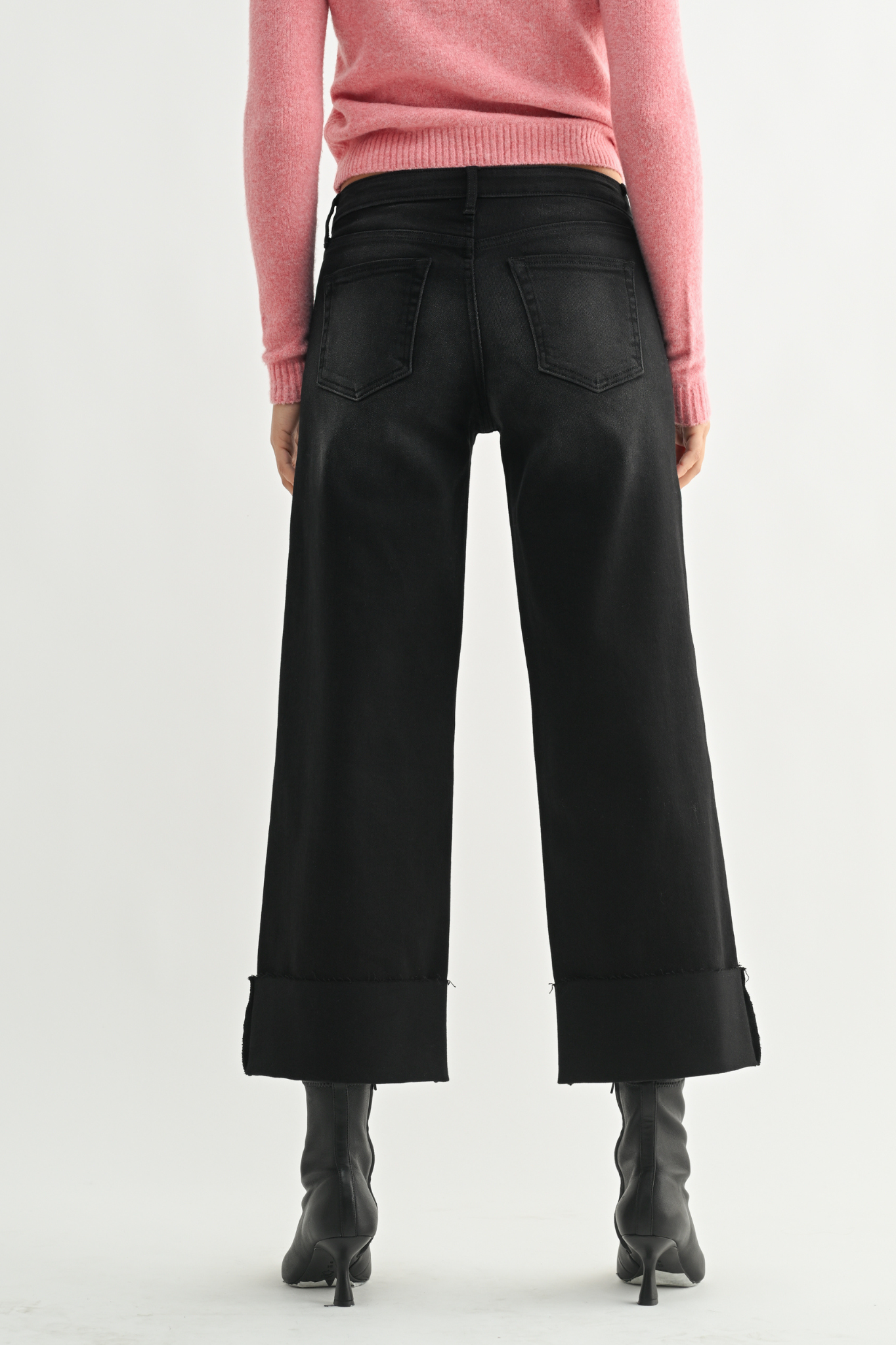 Just Black Denim | Paulina Wide Leg Cuffed Jeans | Sweetest Stitch