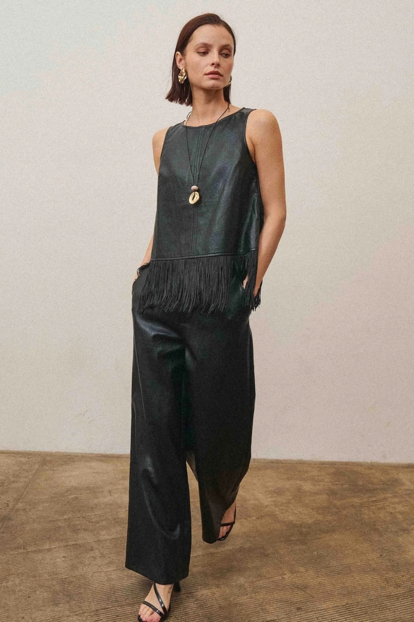 Able | Delilah Faux Leather Fringe Top | Sweetest Stitch Boutique RVA