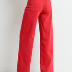 Just Black | Belle Patch Pocket Jeans - Dark Red | Sweetest Stitch 
