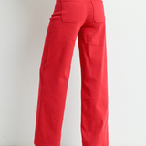 Just Black | Belle Patch Pocket Jeans - Dark Red | Sweetest Stitch 