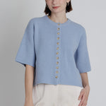 Aureum | Gemma Short Sleeve Cardigan Blue | Sweetest Stitch Boutique