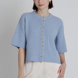 Aureum | Gemma Short Sleeve Cardigan Blue | Sweetest Stitch Boutique
