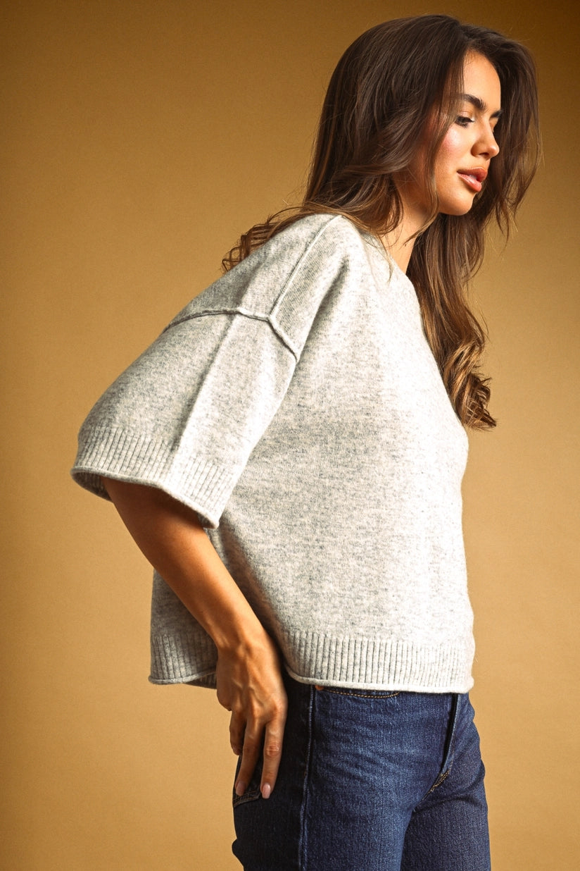 Miou Muse | Courtney Short Sleeve Sweater | Sweetest Stitch Boutique