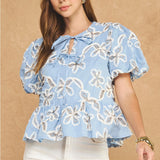 Strut & Bolt | Jules Embroidered Peplum Top | Sweetest Stitch Boutique