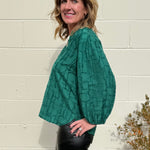 Current Air | Mira Textured V-Neck Top | Sweetest Stitch Boutique