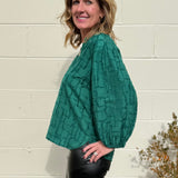 Current Air | Mira Textured V-Neck Top | Sweetest Stitch Boutique