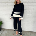 Miou Muse | Striped Wide Leg Elastic Pants | Sweetest Stitch